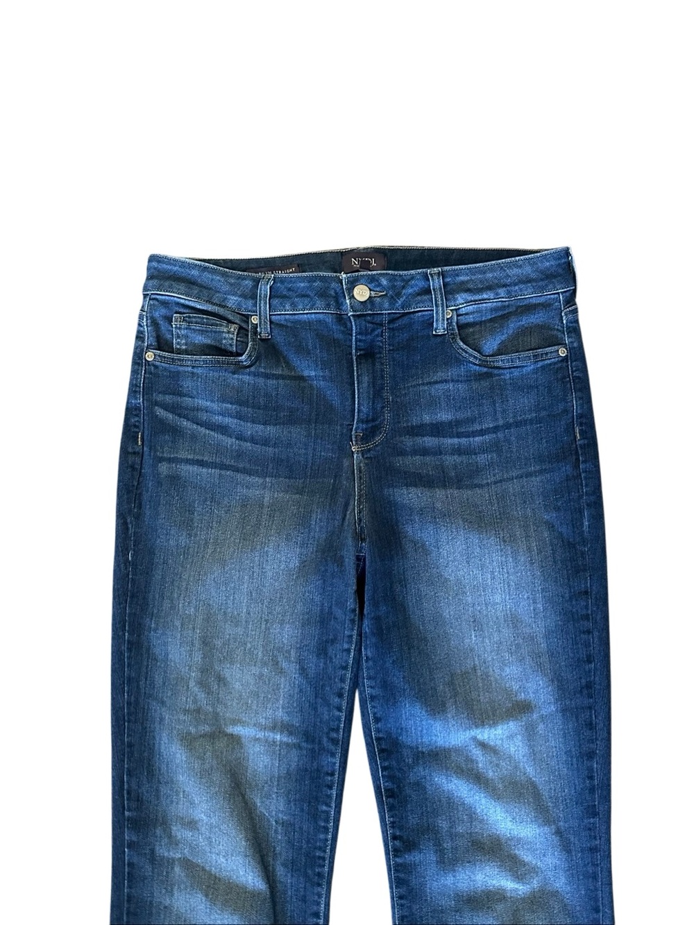 NYDJ Marilyn Straight Dark Wash Jeans. Extra Tall. Size 12 - Picture 6 of 11